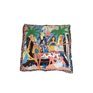 Bimba Y Lola Tropical Graphic Extra Large Scarf Square Sarong Multicolor 50x50